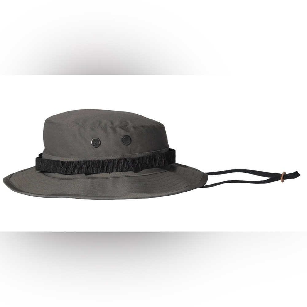 Gray Tactical Boonie Hat with Wide Brim and Ventilation 71/2